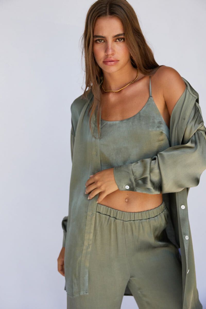 SNDYS Mystic Shirt Dress Khaki-Seaa Fashion