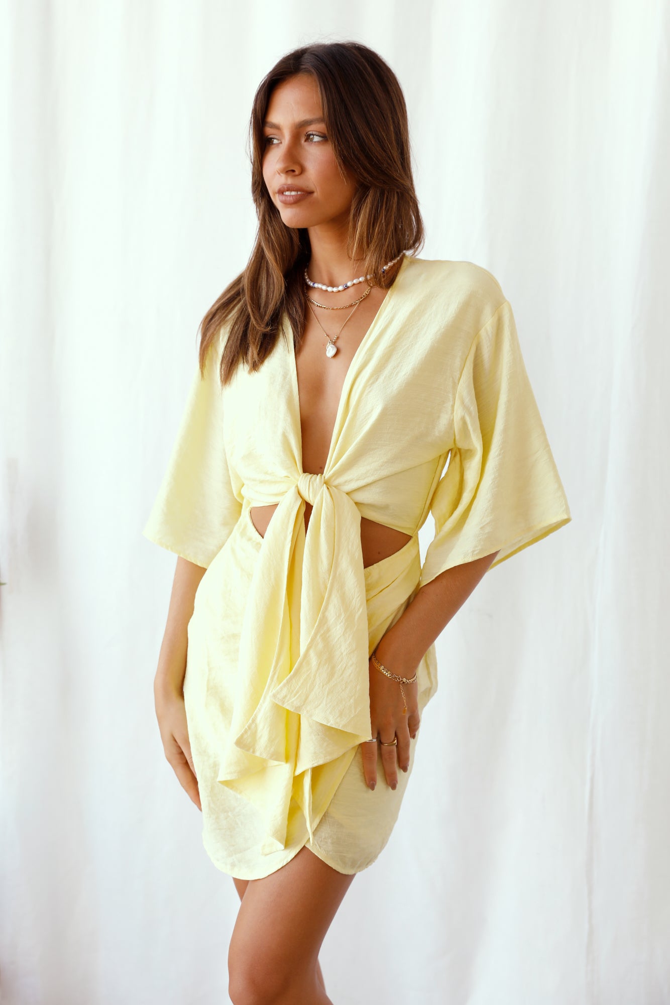 Pieces Of A Whole Dress Yellow-Seaa Fashion