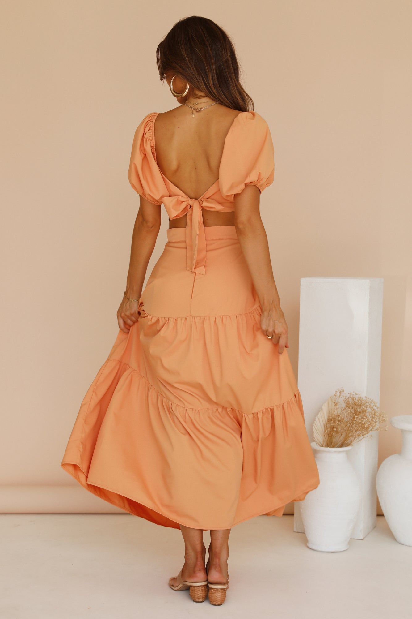 Yours For The Day Maxi Skirt Orange-Seaa Fashion