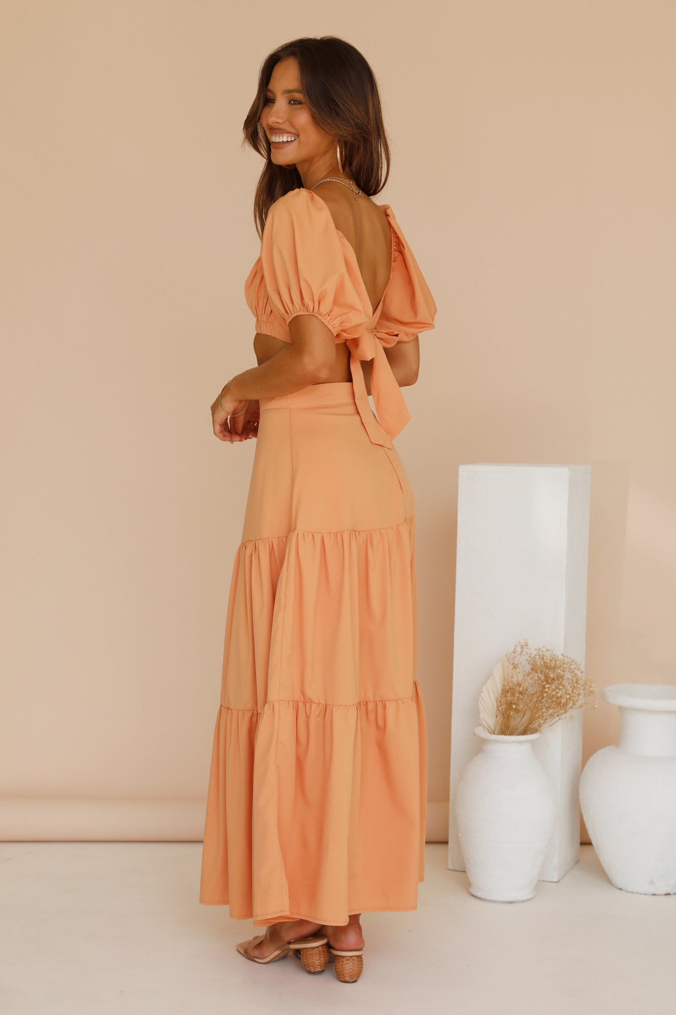 Yours For The Day Maxi Skirt Orange-Seaa Fashion