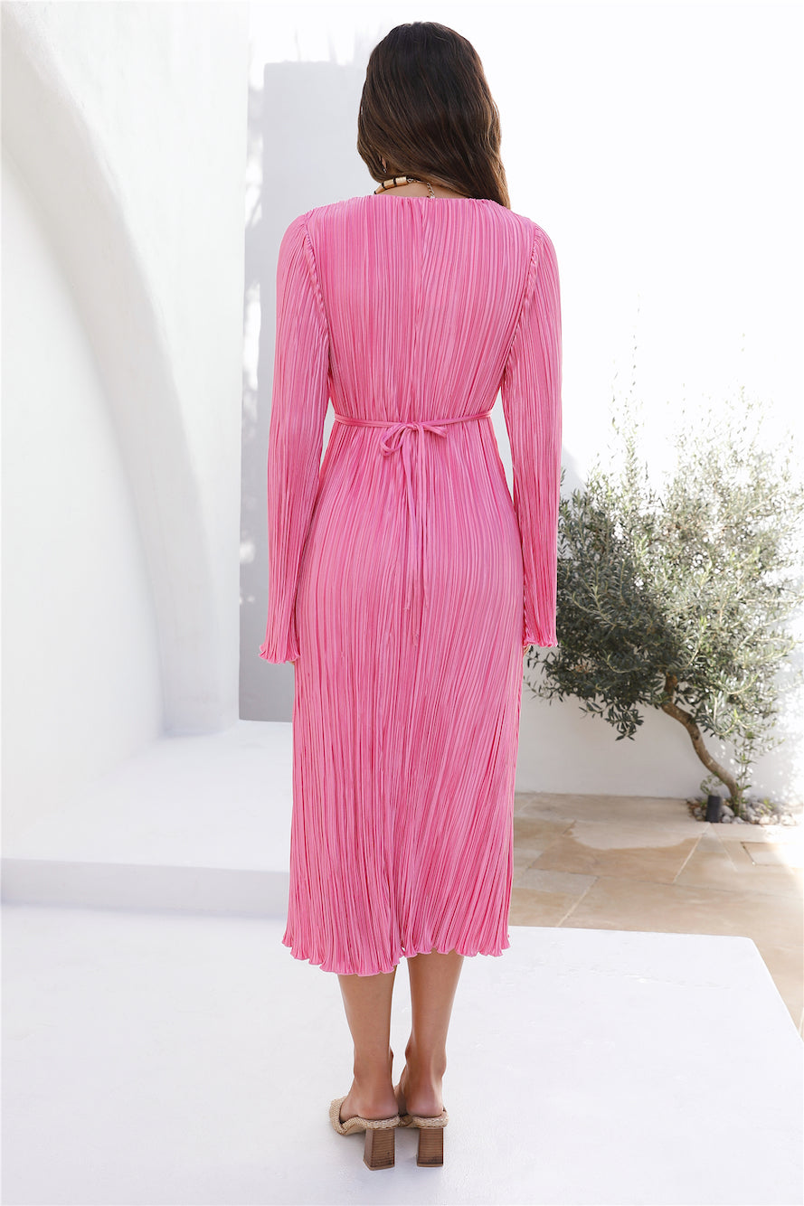 Meet Me At Sundown Midi Dress Pink-Seaa Fashion
