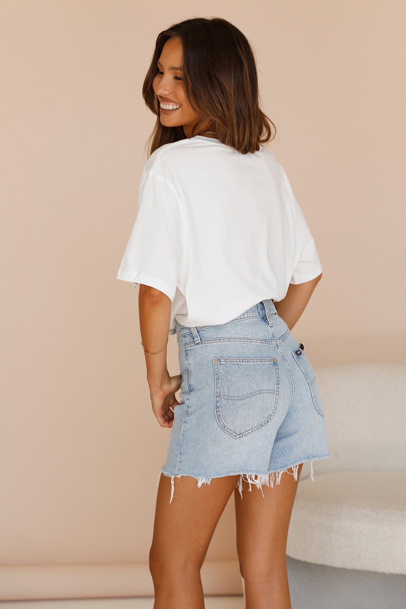 CHARLIE HOLIDAY Happiness Boyfriend Tee White-Seaa Fashion