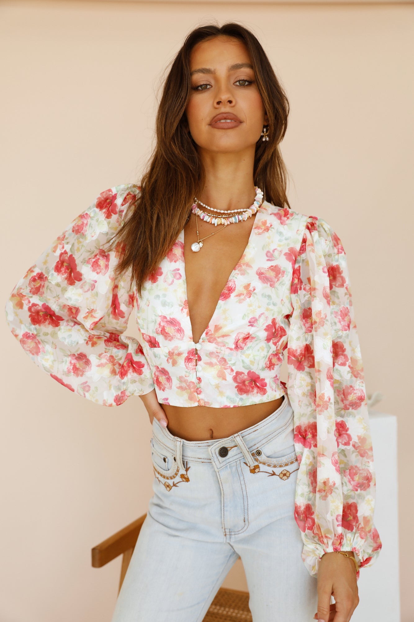 Roses Of Love Crop Top Red-Seaa Fashion