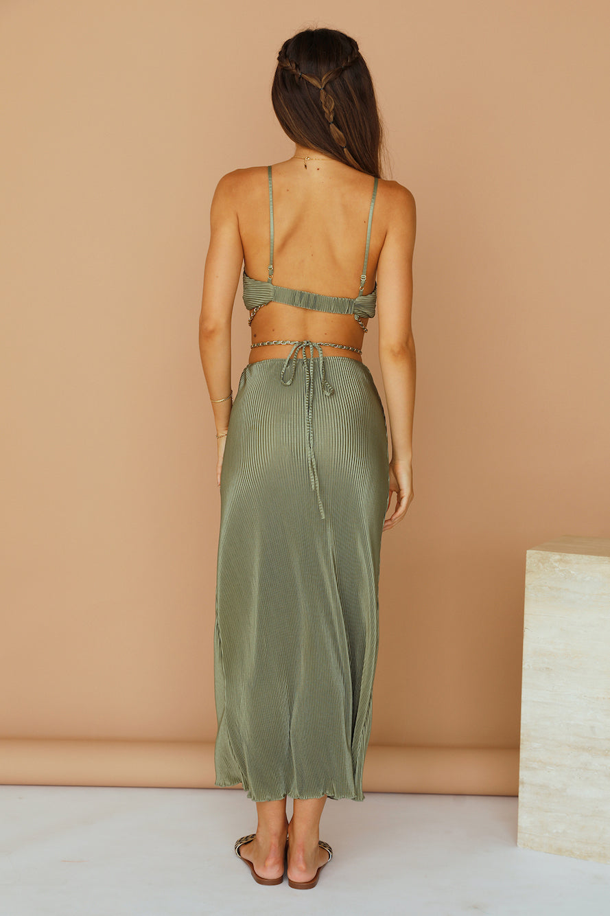 Tropical Nights Maxi Skirt Olive-Seaa Fashion