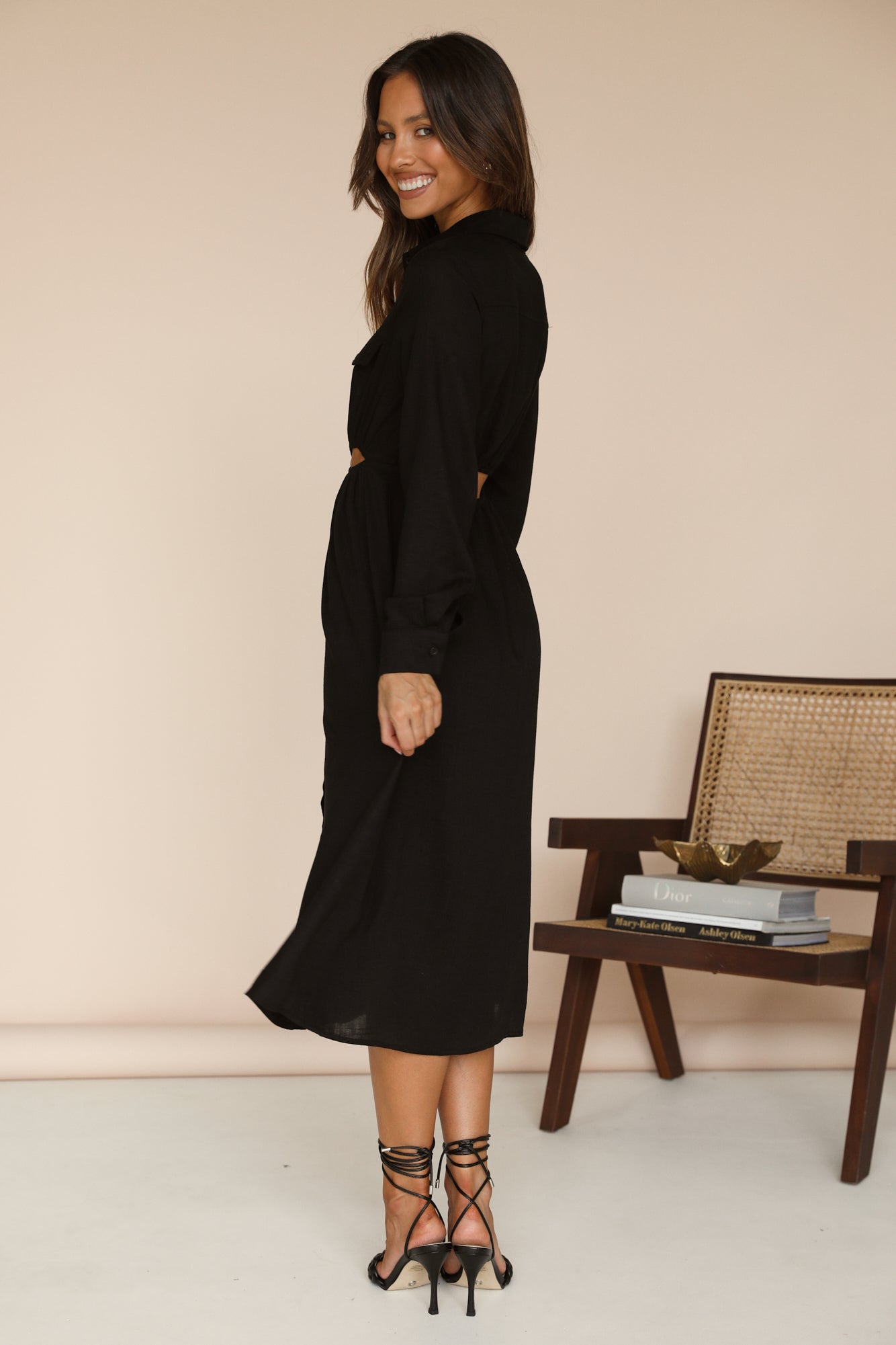 Nebular Midi Dress Black-Seaa Fashion