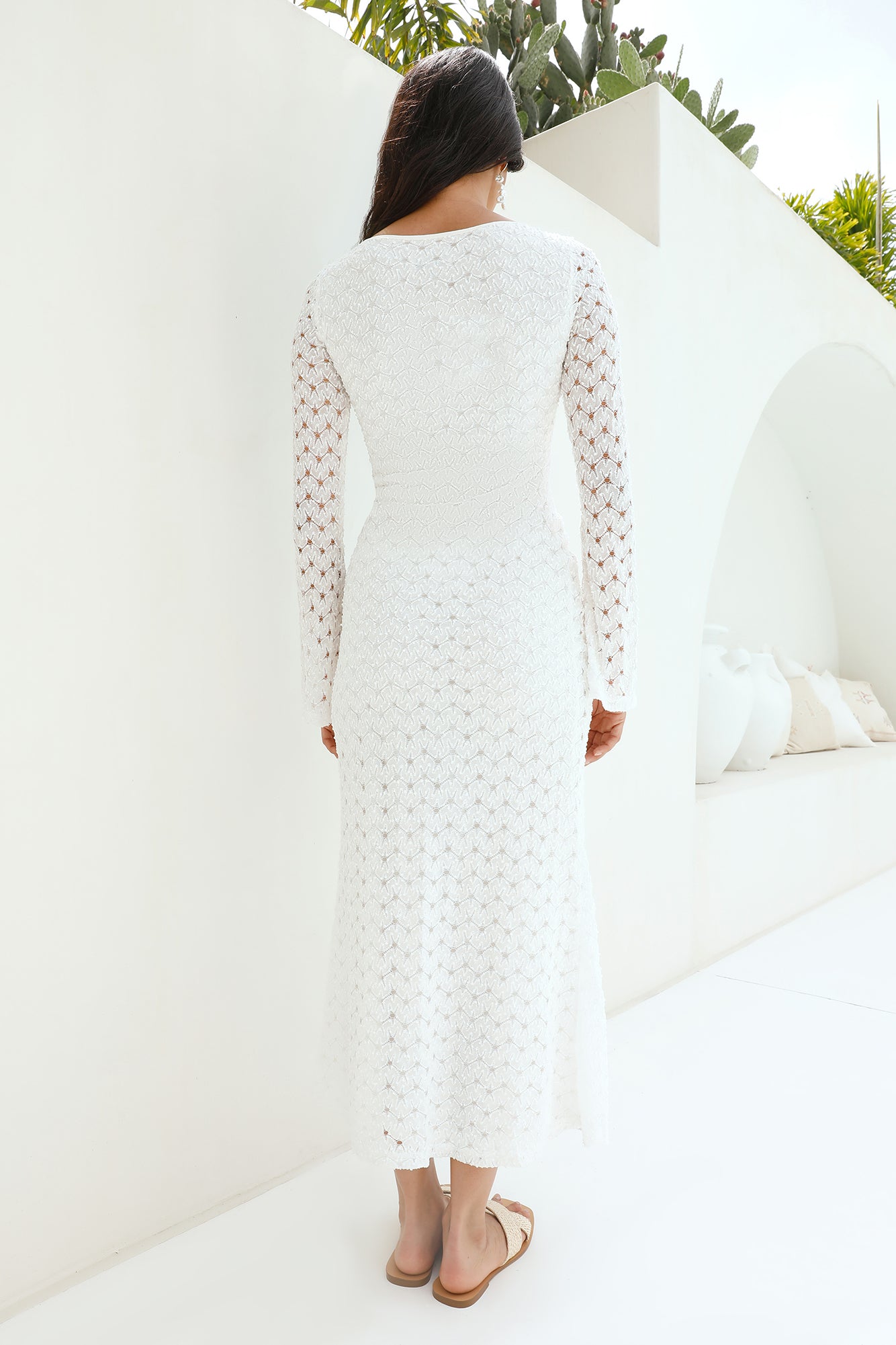 Ivory Moon Maxi Dress White-Seaa Fashion