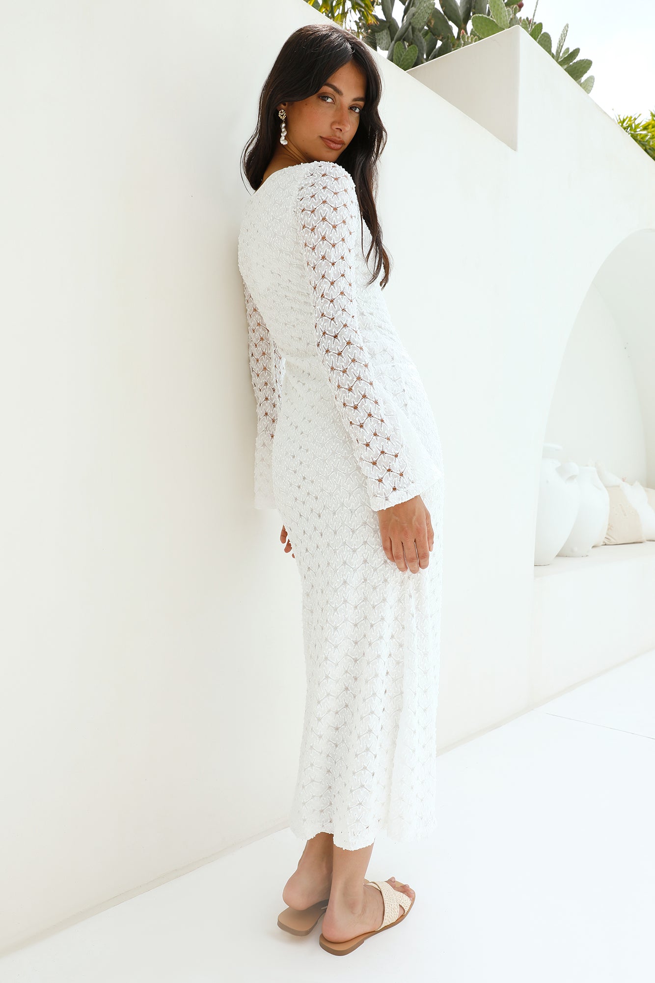 Ivory Moon Maxi Dress White-Seaa Fashion