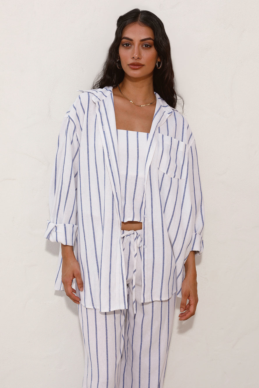 SNDYS Isla Shirt Blue Stripe-Seaa Fashion