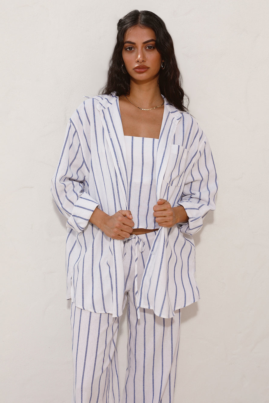 SNDYS Isla Shirt Blue Stripe-Seaa Fashion