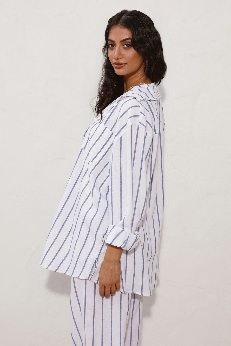 SNDYS Isla Shirt Blue Stripe-Seaa Fashion