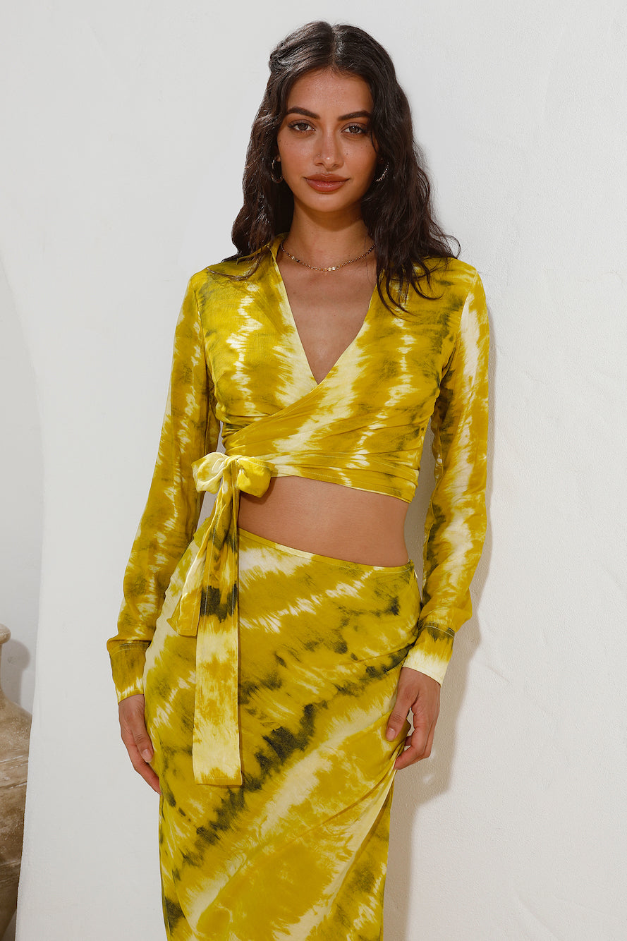 LE SALTY Ava Wrap Blouse Golden-Seaa Fashion