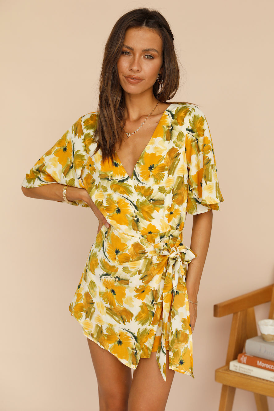 Ancient Thera Romper Yellow-Seaa Fashion