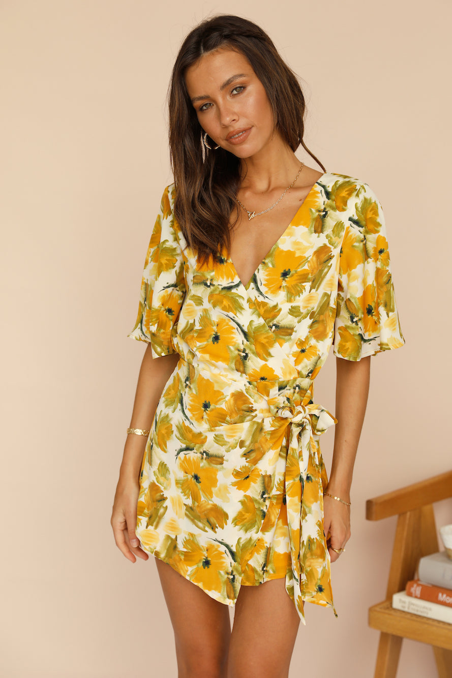 Ancient Thera Romper Yellow-Seaa Fashion