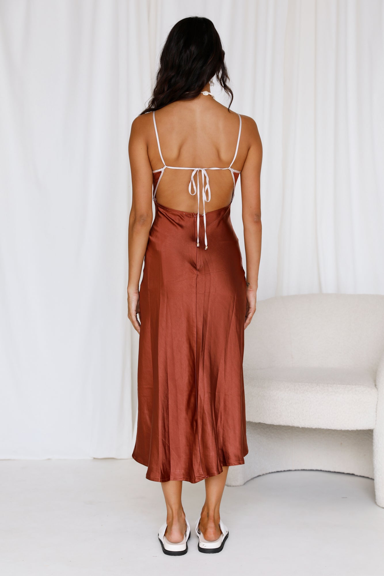 Again And Again Maxi Dress Brown-Seaa Fashion