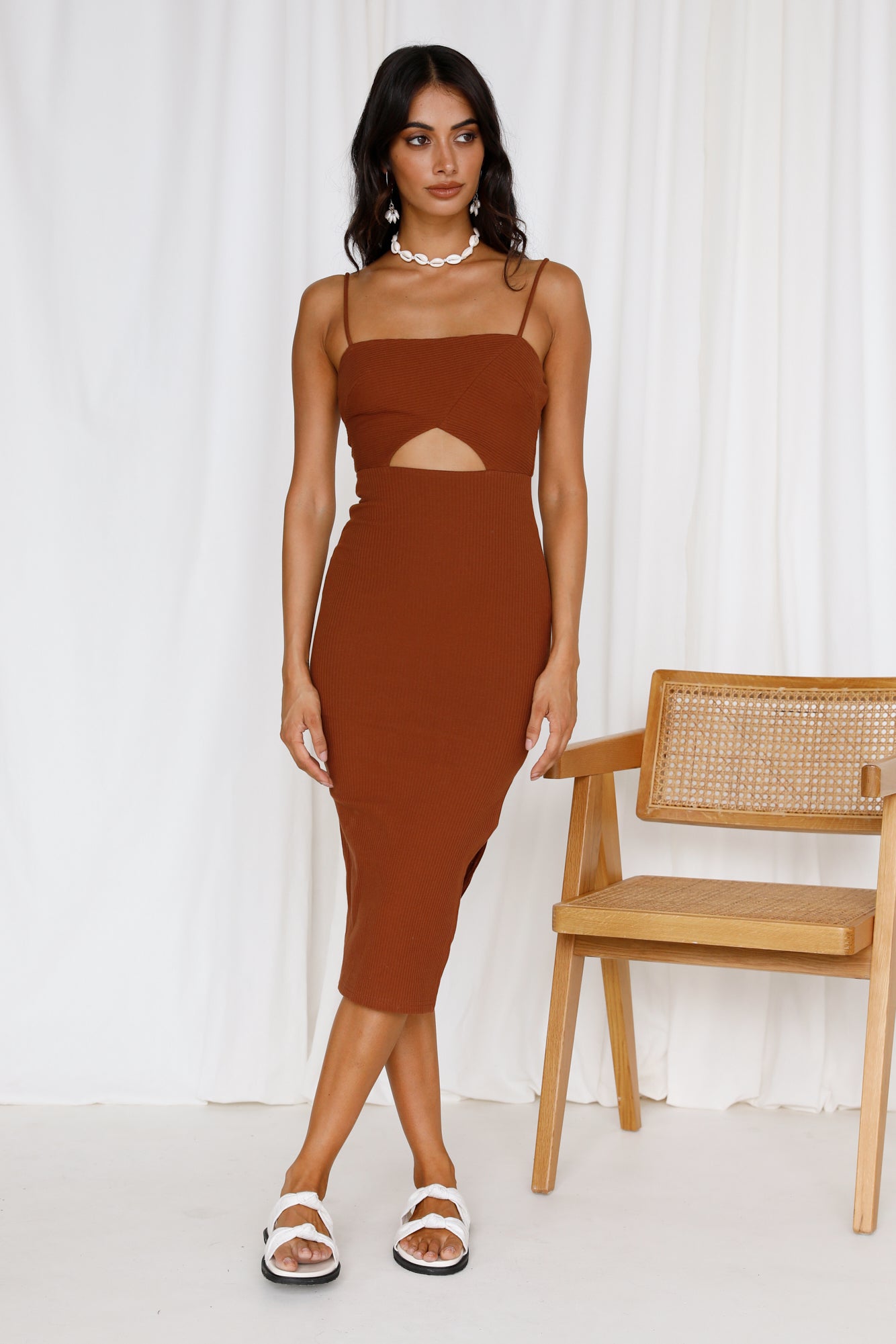 After The Rain Maxi Dress Brown-Seaa Fashion