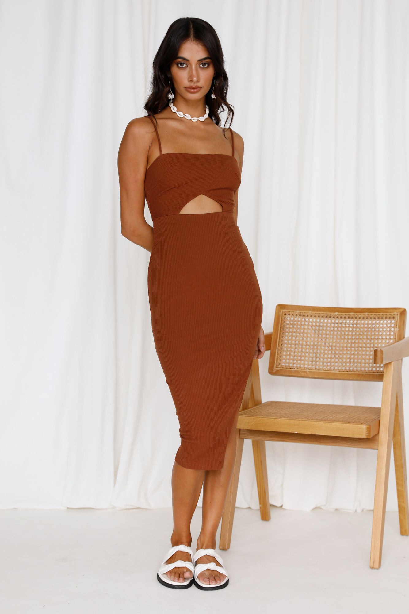 After The Rain Maxi Dress Brown-Seaa Fashion