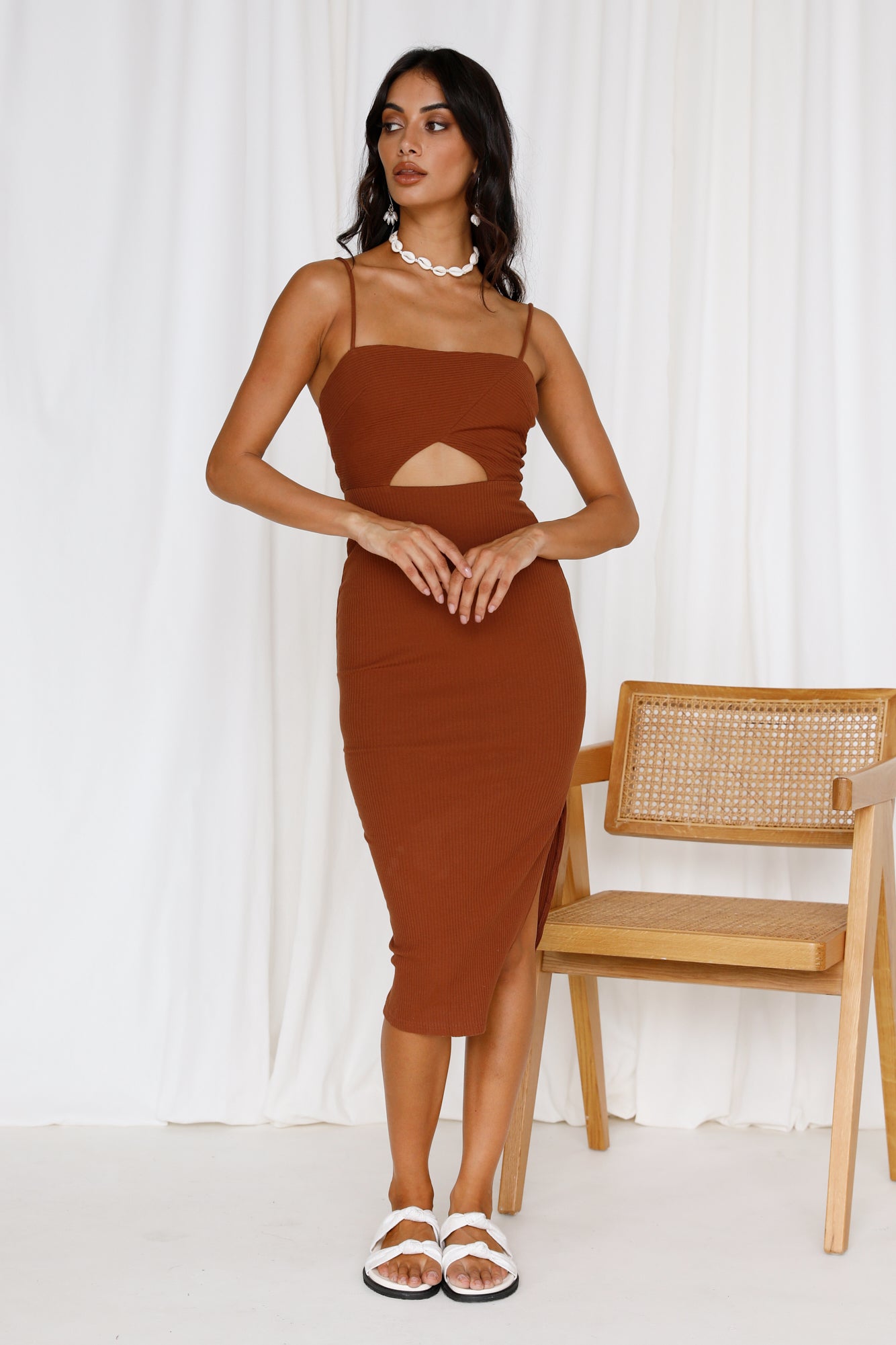 After The Rain Maxi Dress Brown-Seaa Fashion