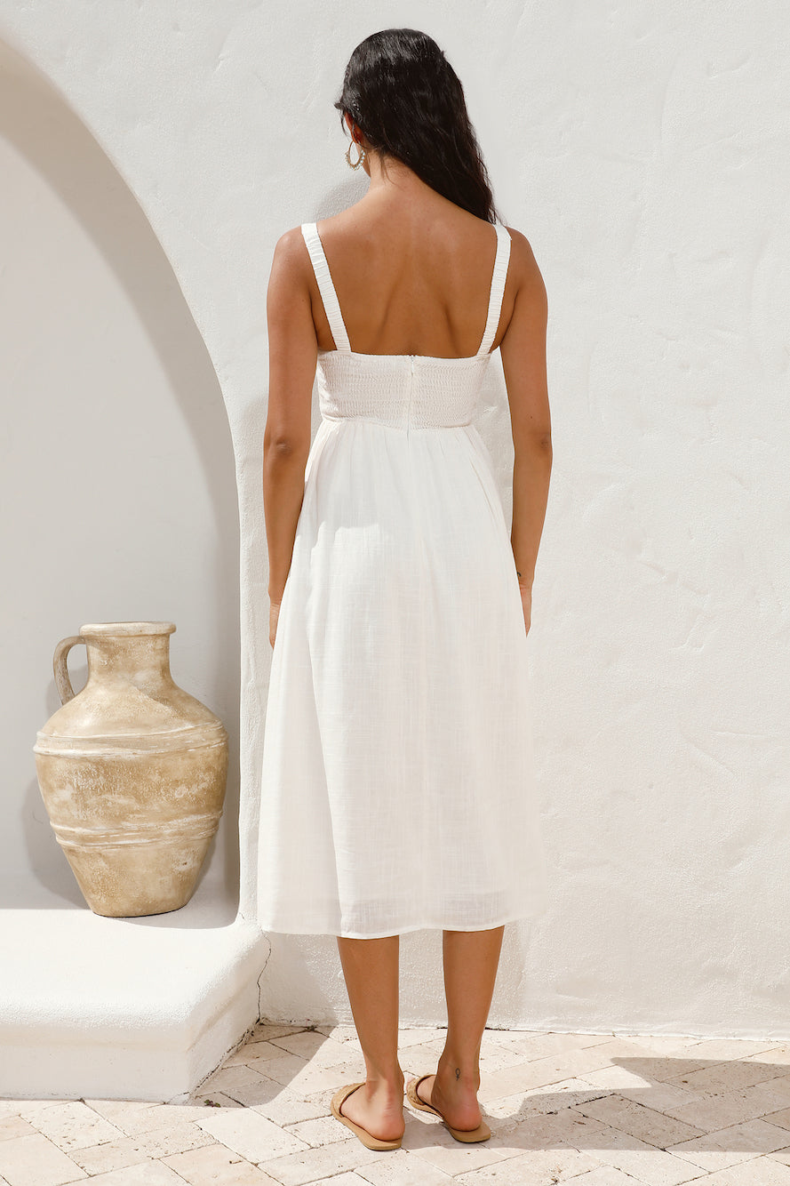 Angelic Forces Midi Dress White-Seaa Fashion