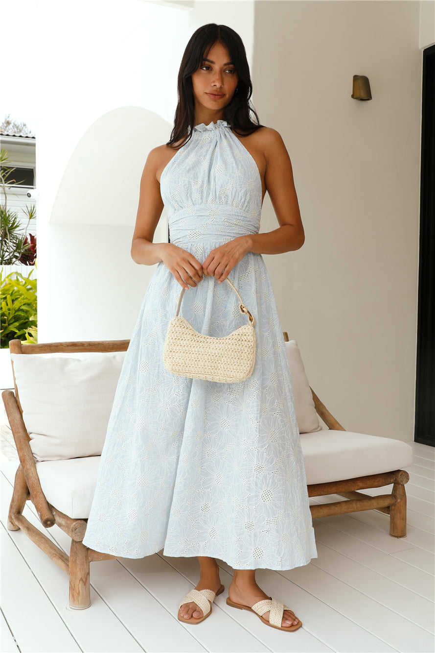 Fly Away Halter Maxi Dress Blue-Seaa Fashion
