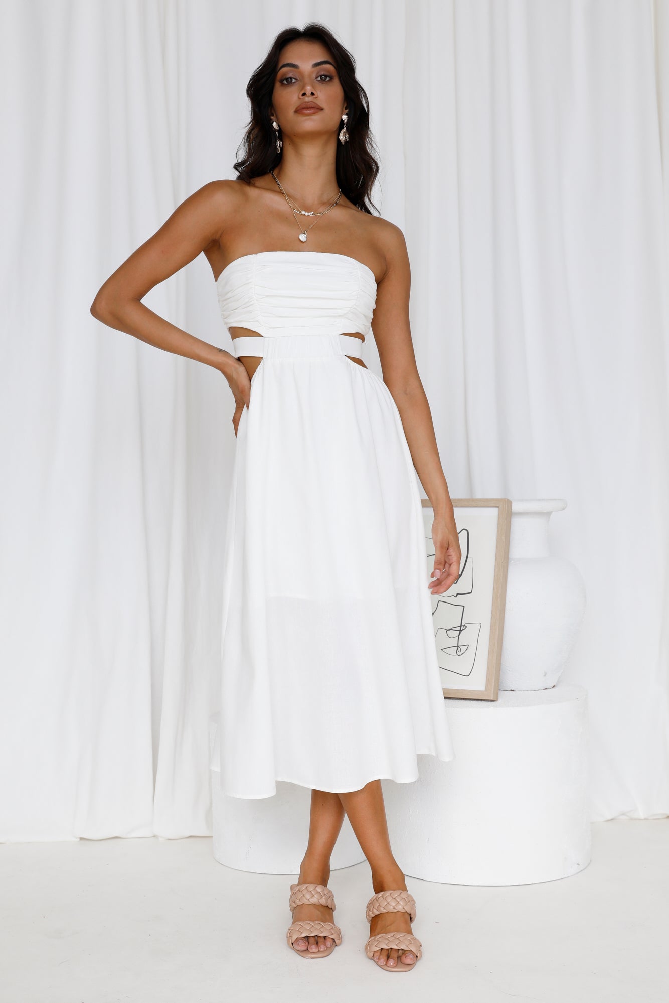 Left Of Field Maxi Dress White-Seaa Fashion