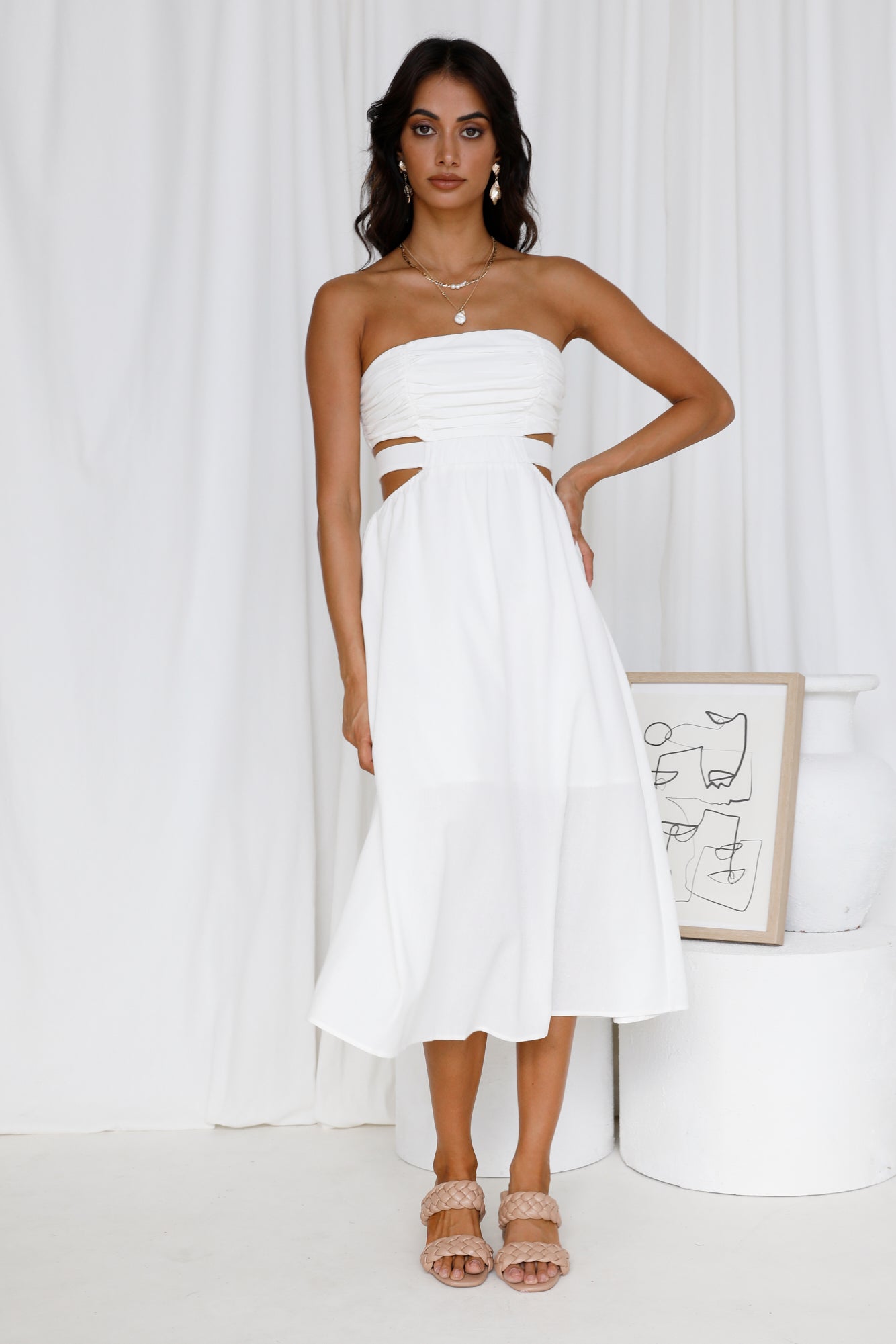Left Of Field Maxi Dress White-Seaa Fashion