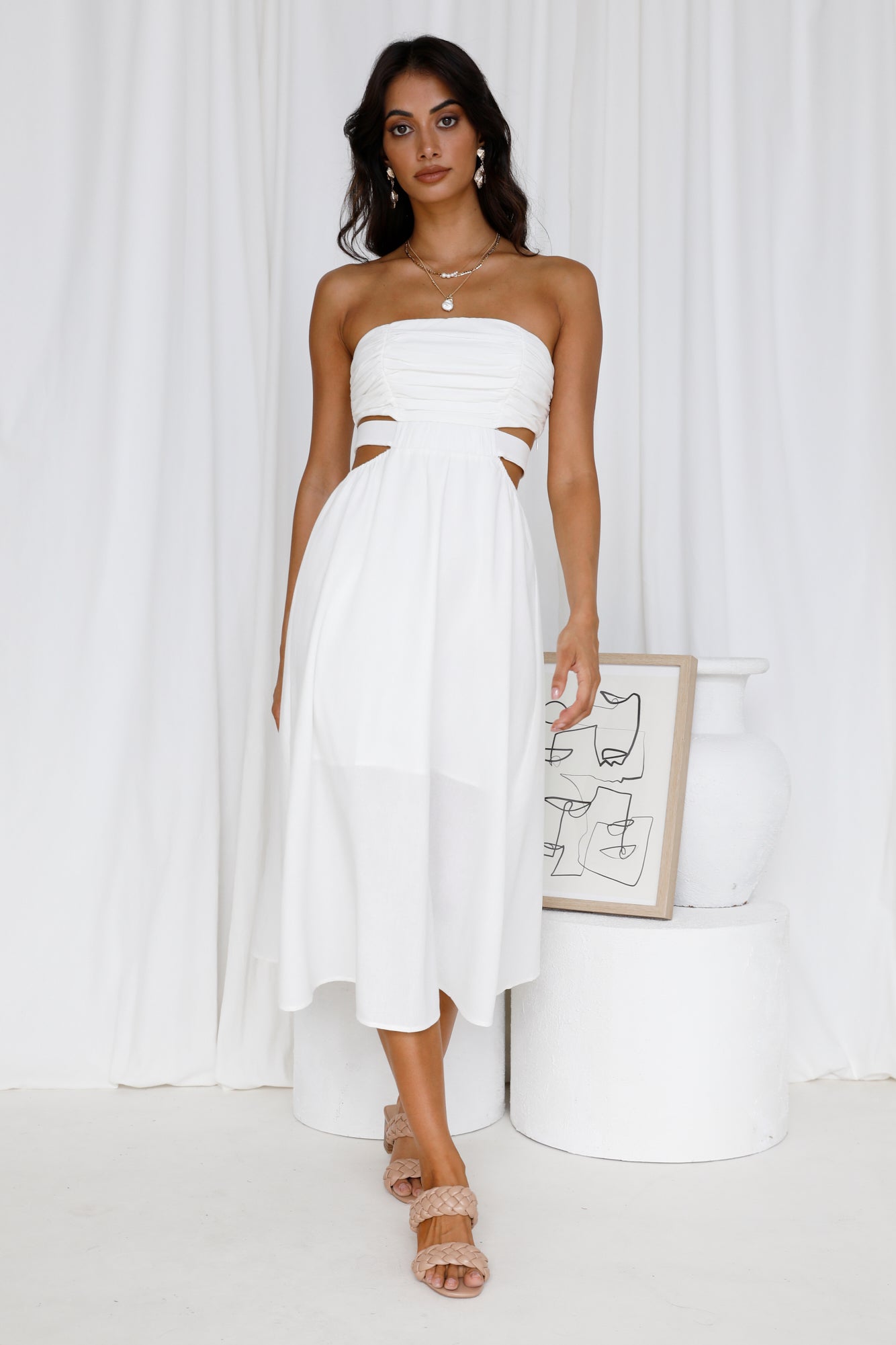 Left Of Field Maxi Dress White-Seaa Fashion