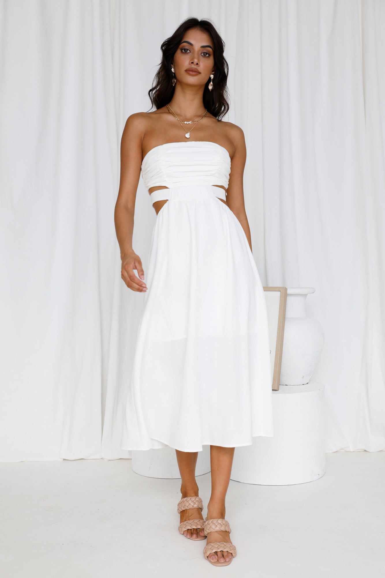 Left Of Field Maxi Dress White-Seaa Fashion