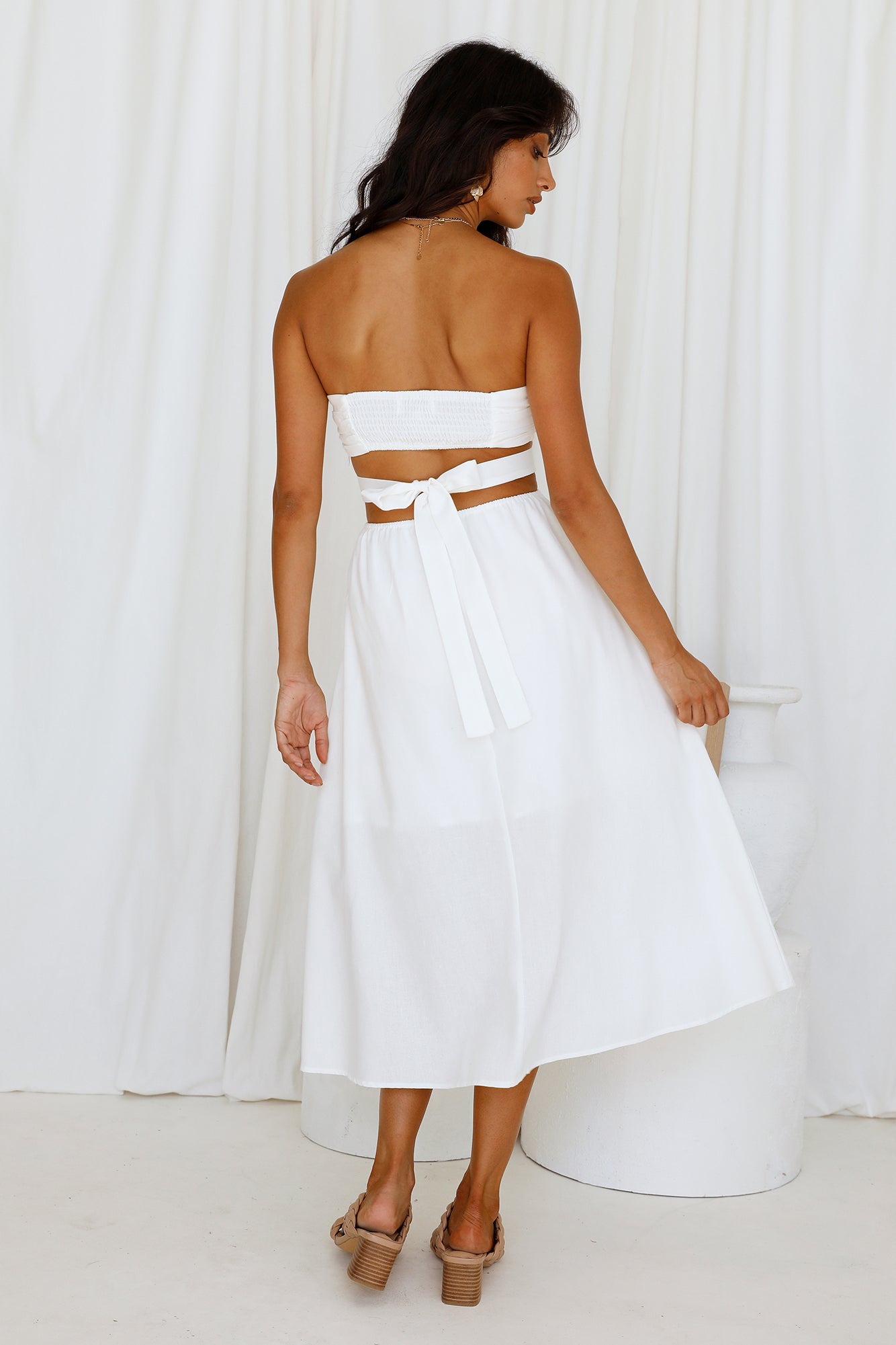 Left Of Field Maxi Dress White-Seaa Fashion