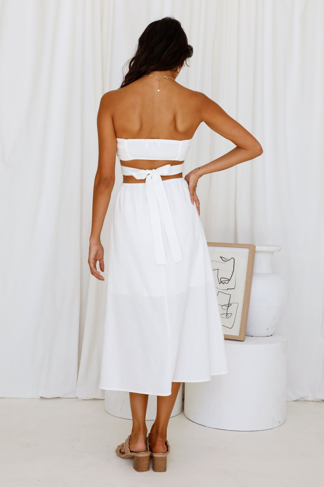 Left Of Field Maxi Dress White-Seaa Fashion