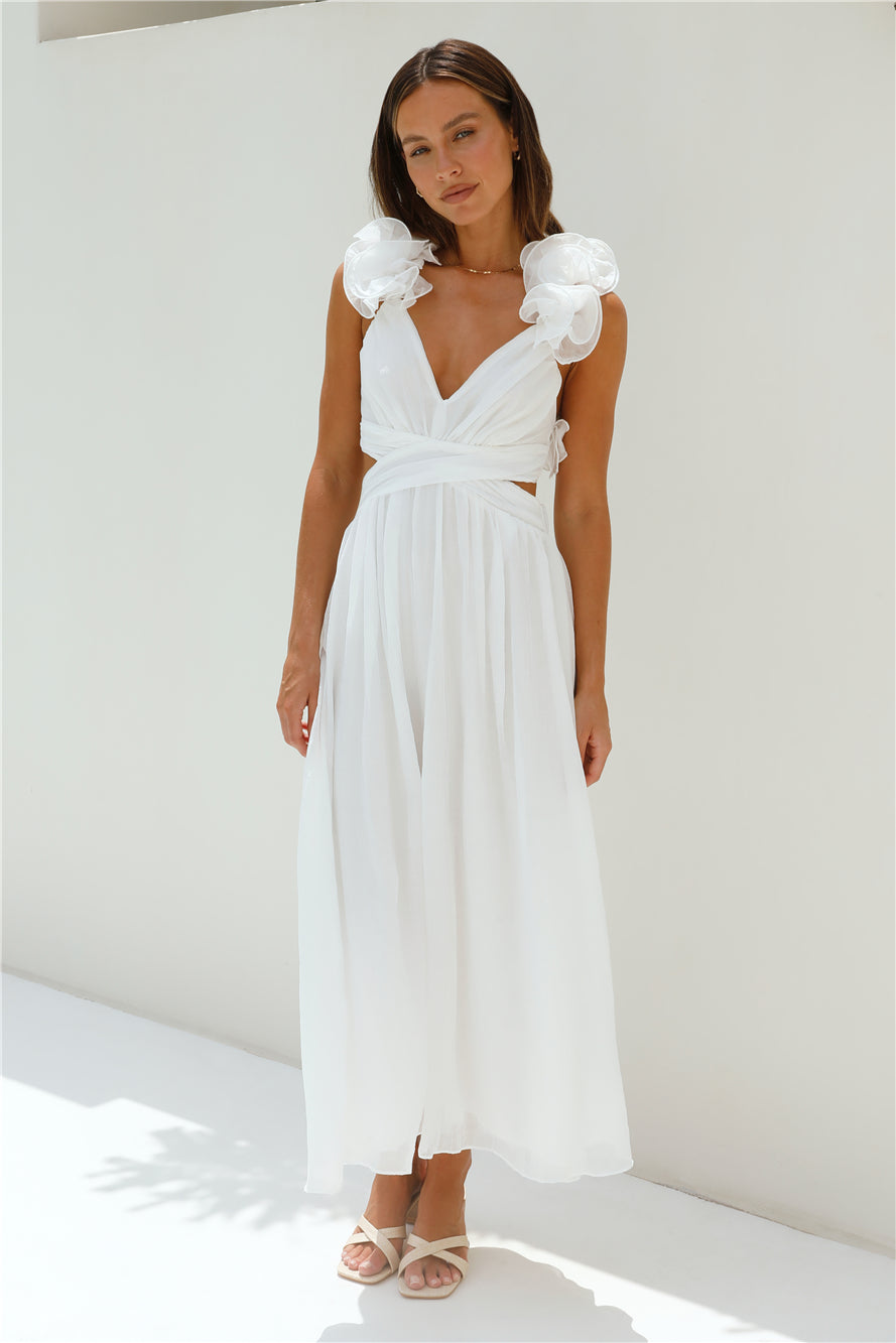 Whimsical Romance Midi Dress White-Seaa Fashion