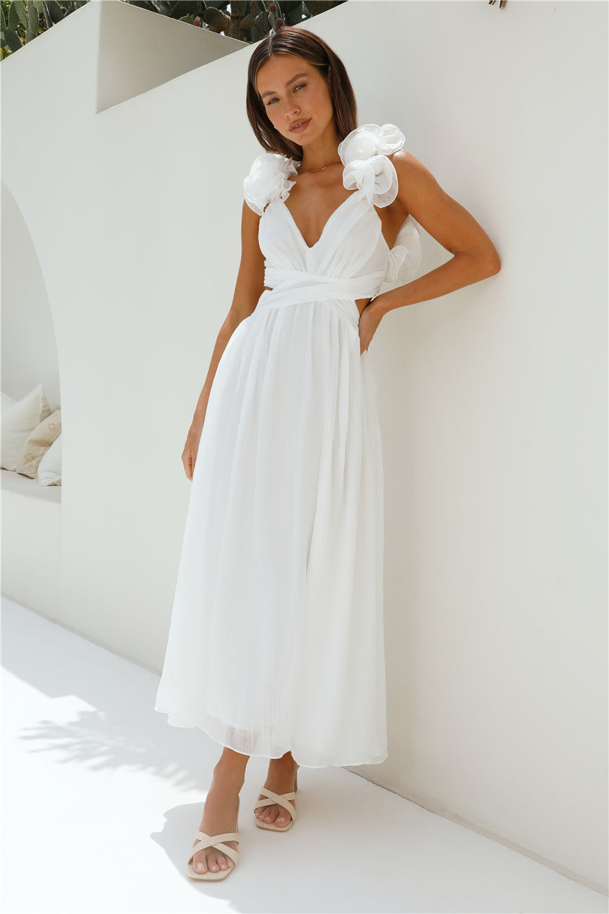 Whimsical Romance Midi Dress White-Seaa Fashion