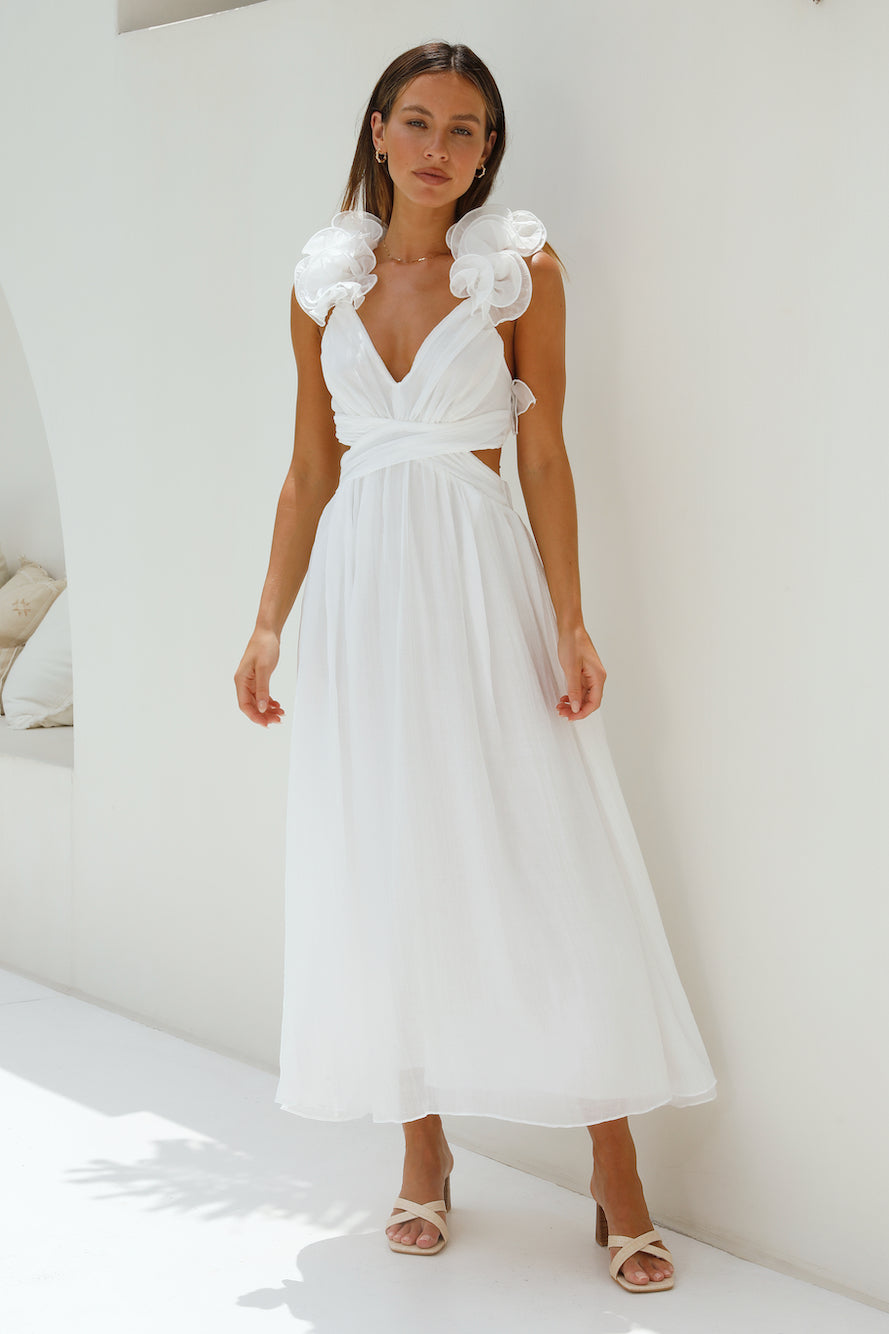 Whimsical Romance Midi Dress White-Seaa Fashion