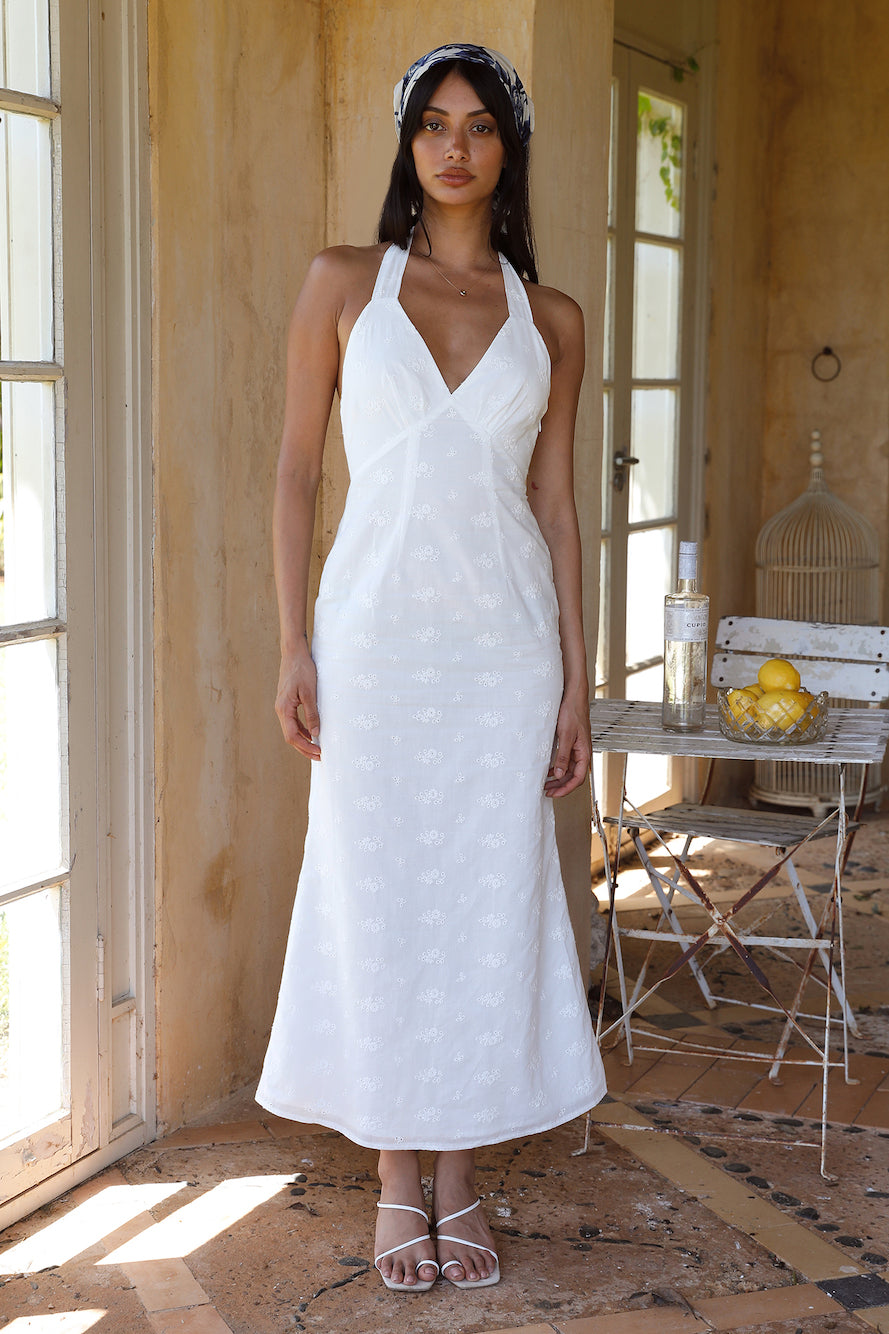 Thalassa Halter Midi Dress White-Seaa Fashion