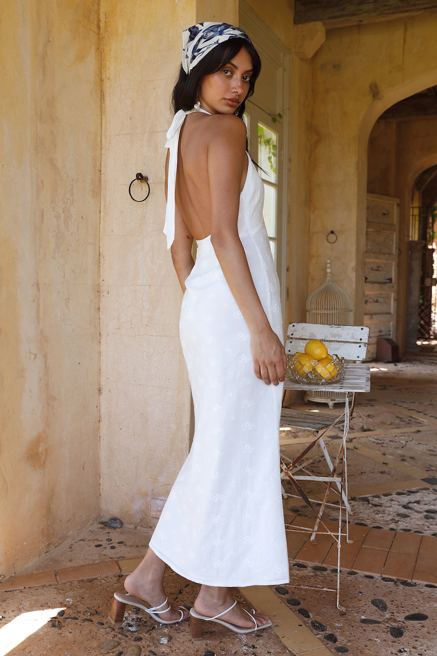Thalassa Halter Midi Dress White-Seaa Fashion