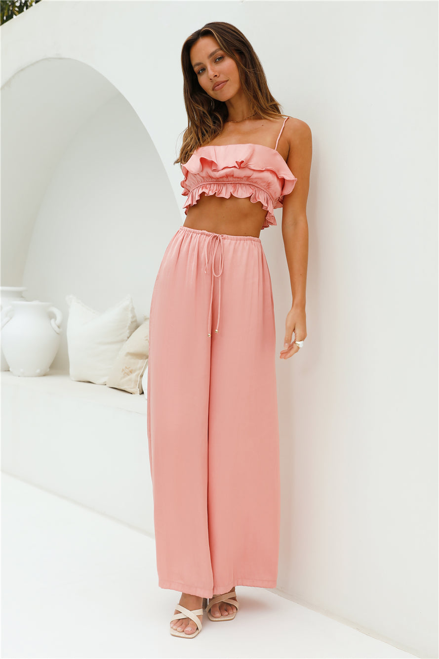 Coral Cove Satin Pants Orange-Seaa Fashion