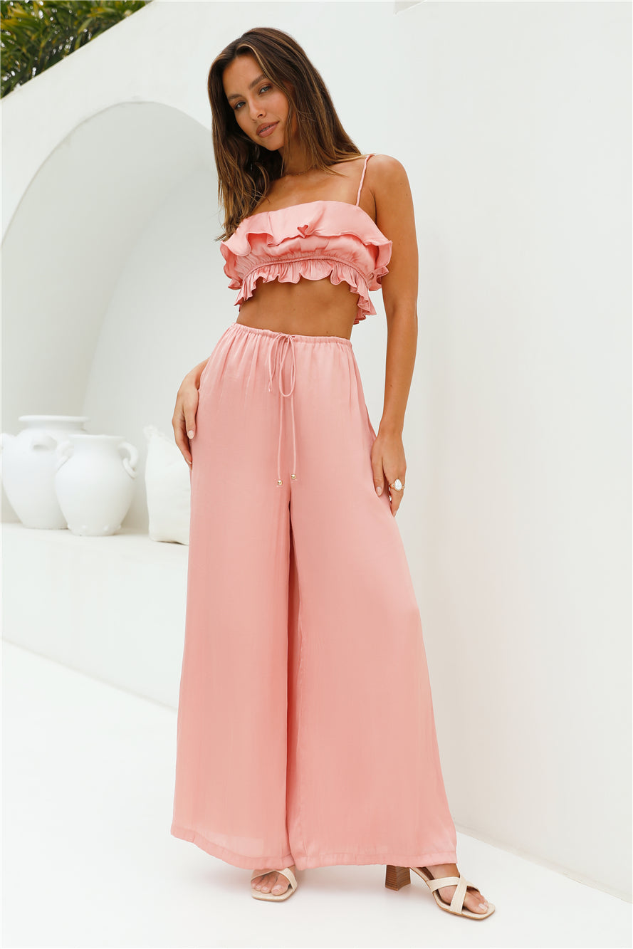 Coral Cove Satin Pants Orange-Seaa Fashion