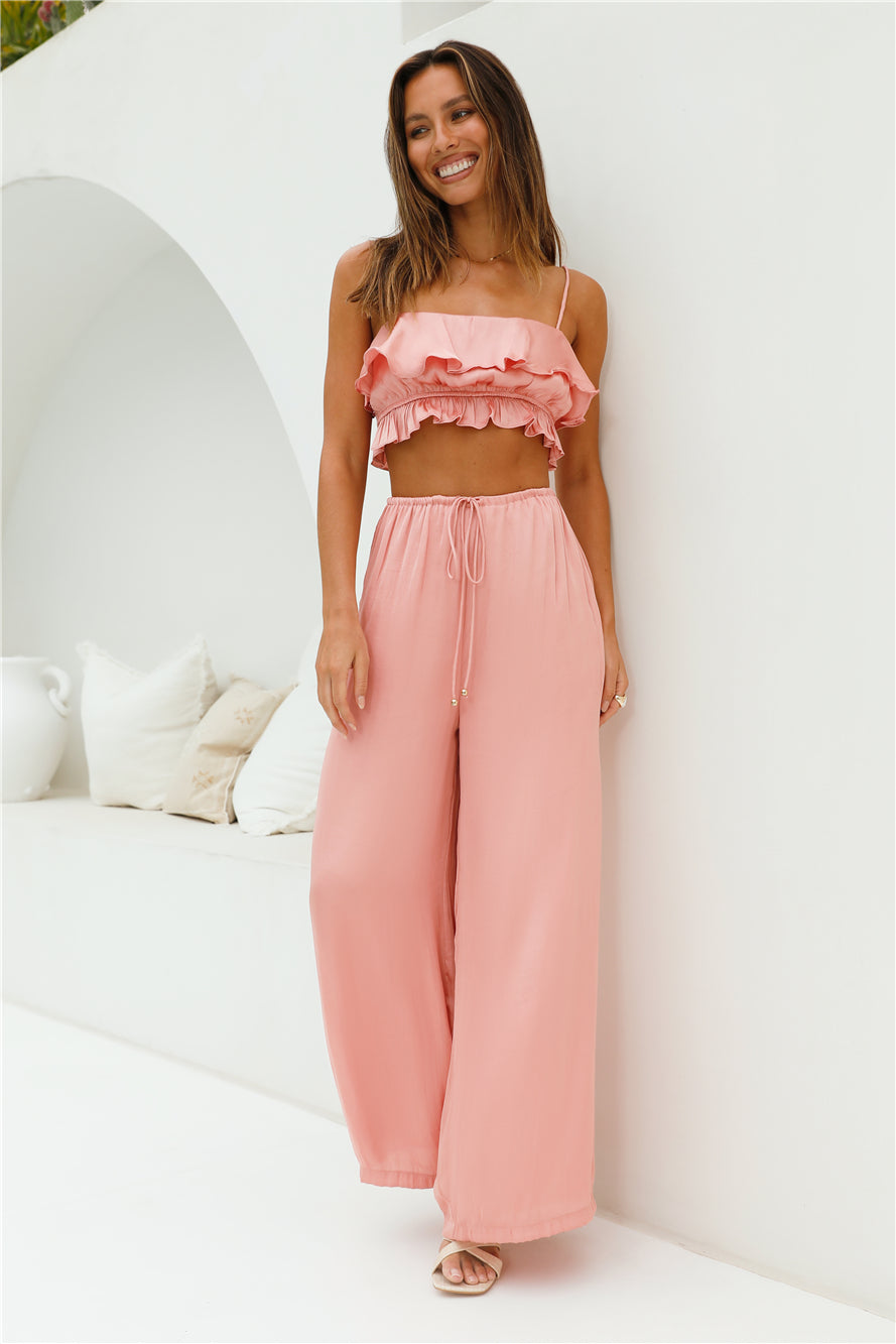 Coral Cove Satin Pants Orange-Seaa Fashion