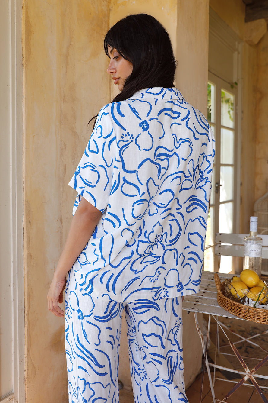 Tranquility Linen Shirt Blue-Seaa Fashion