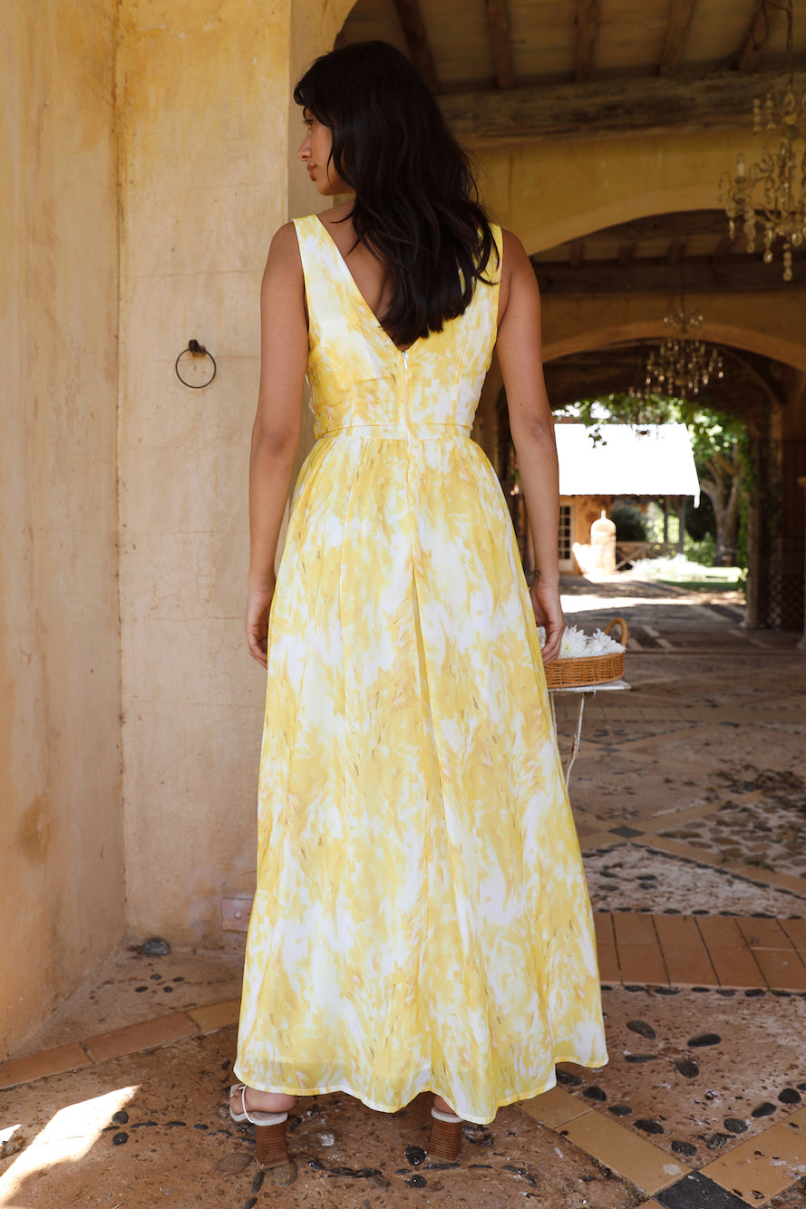 Super Solar Maxi Dress Yellow-Seaa Fashion