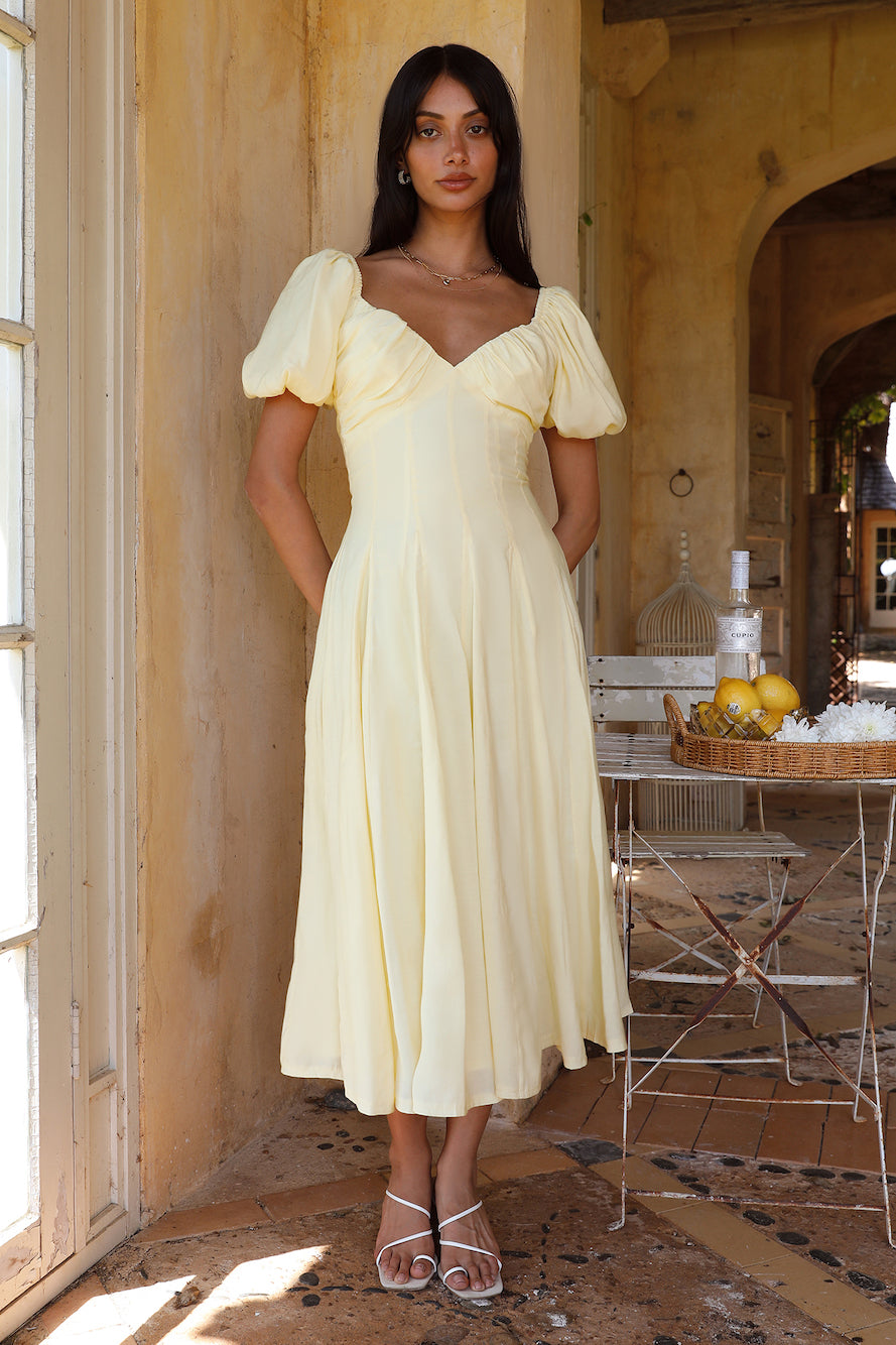 Force of Habit Midi Dress Yellow-Seaa Fashion