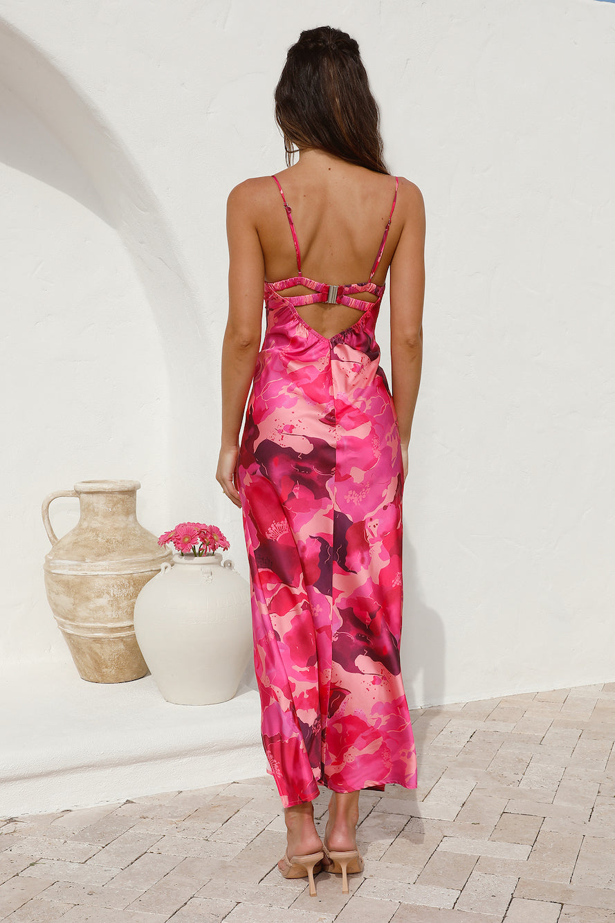 Sunset Splatter Maxi Dress Pink-Seaa Fashion