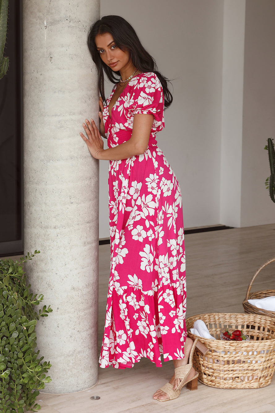 Planting Flowers Maxi Dress Pink-Seaa Fashion