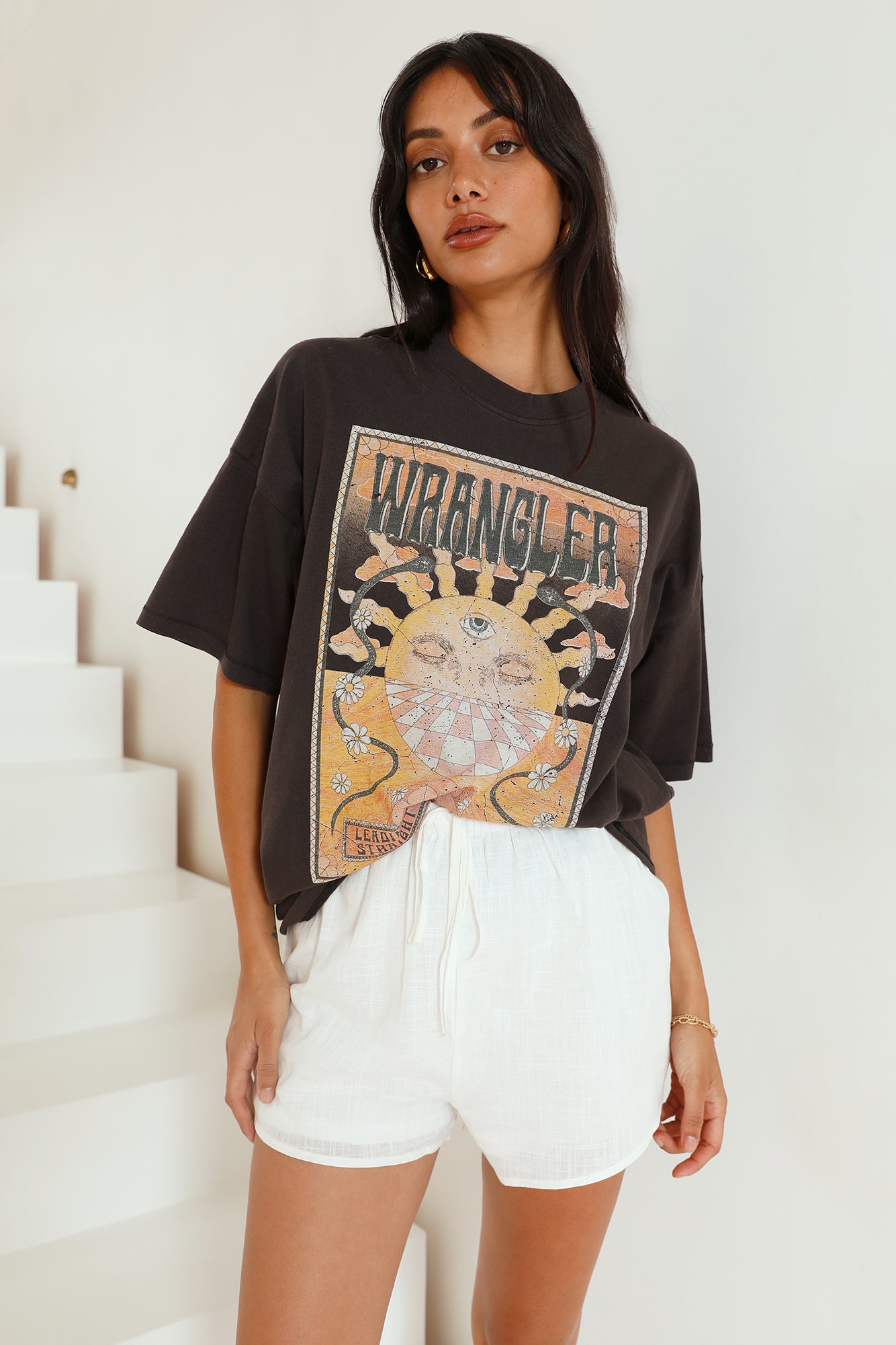 WRANGLER Boxy Slouch Tee Mind Mirage-Seaa Fashion