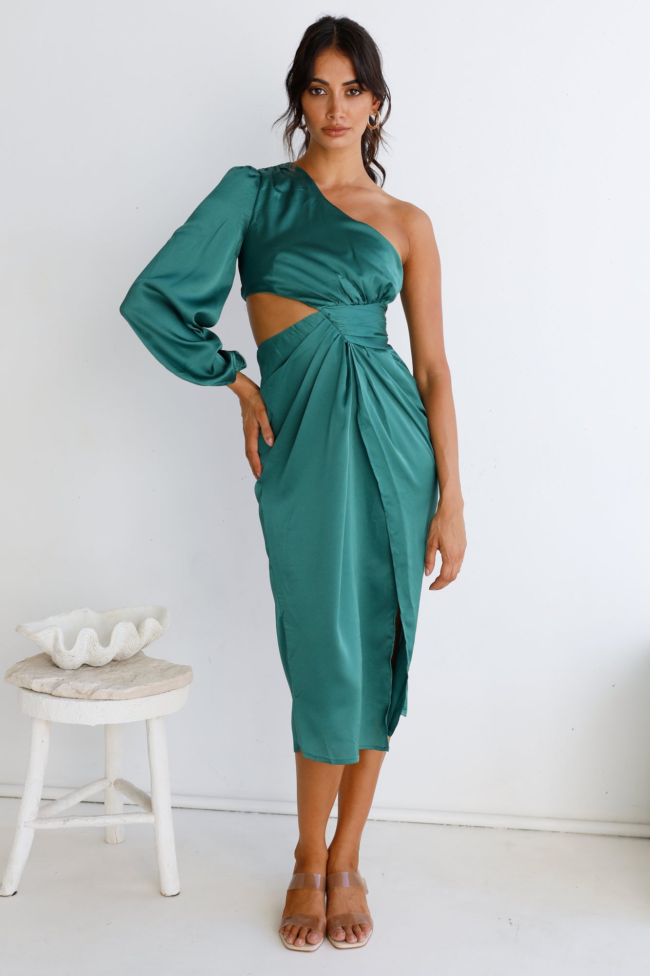 Middle Of The Night Midi Dress Green-Seaa Fashion