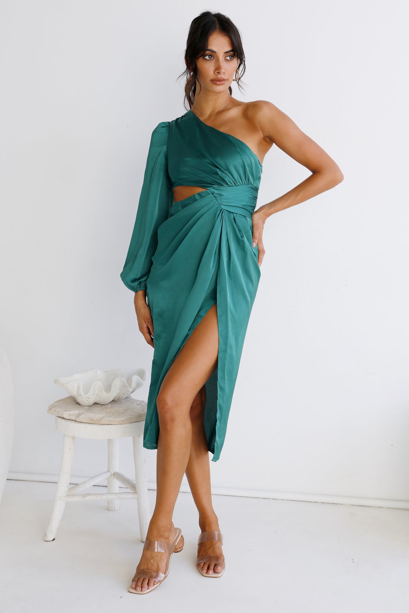 Middle Of The Night Midi Dress Green-Seaa Fashion