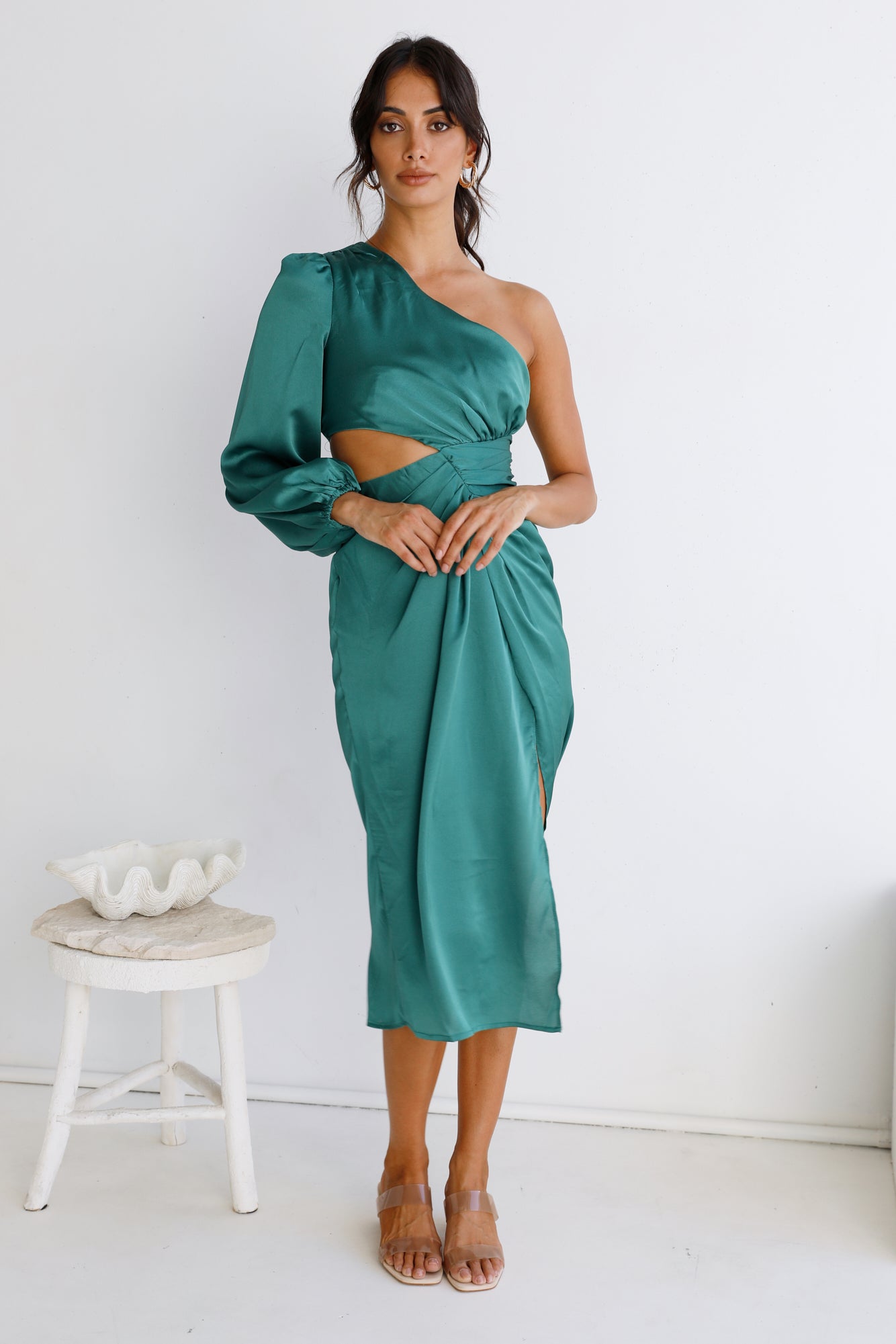 Middle Of The Night Midi Dress Green-Seaa Fashion