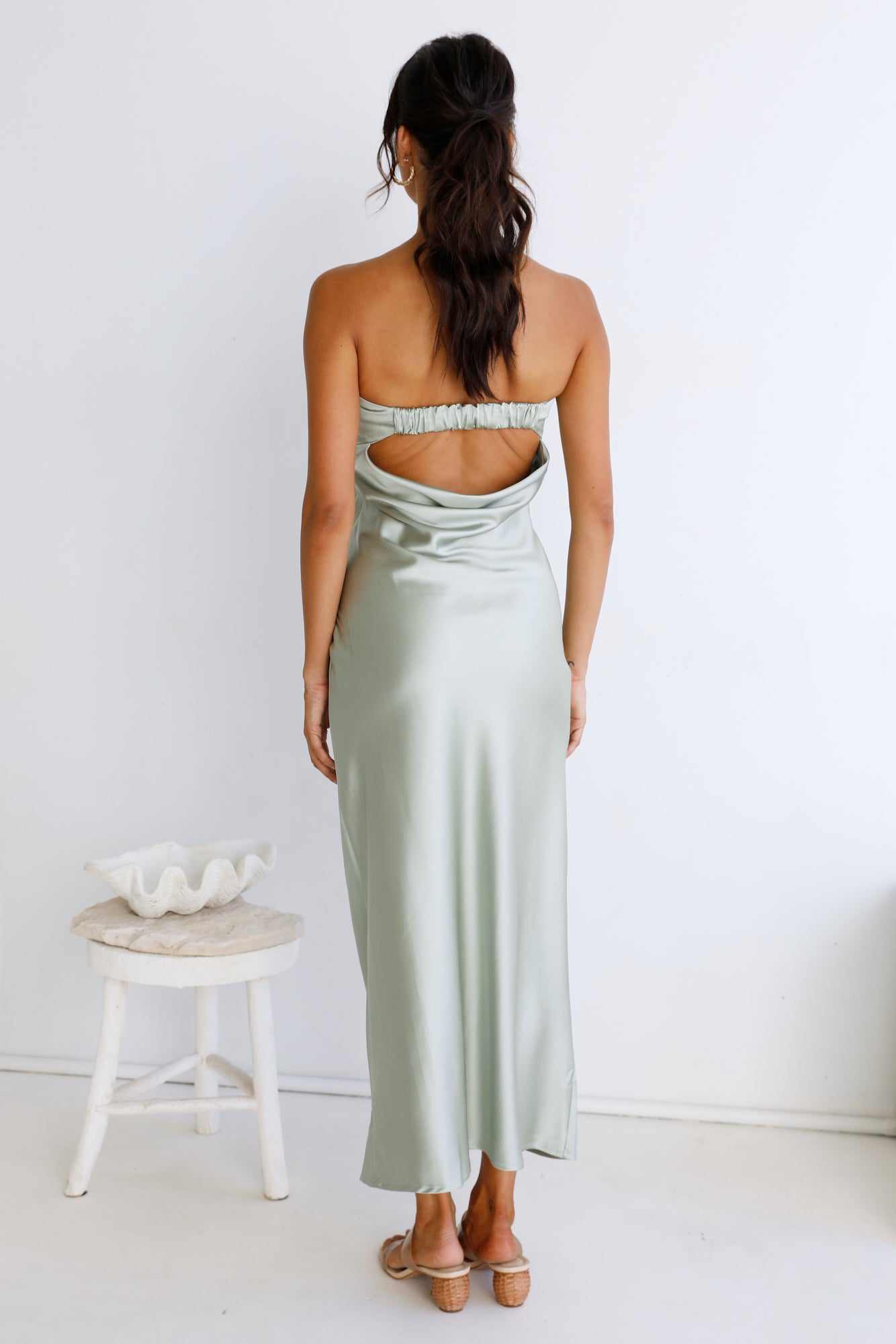 Gleam In Gold Maxi Dress Light Green-Seaa Fashion