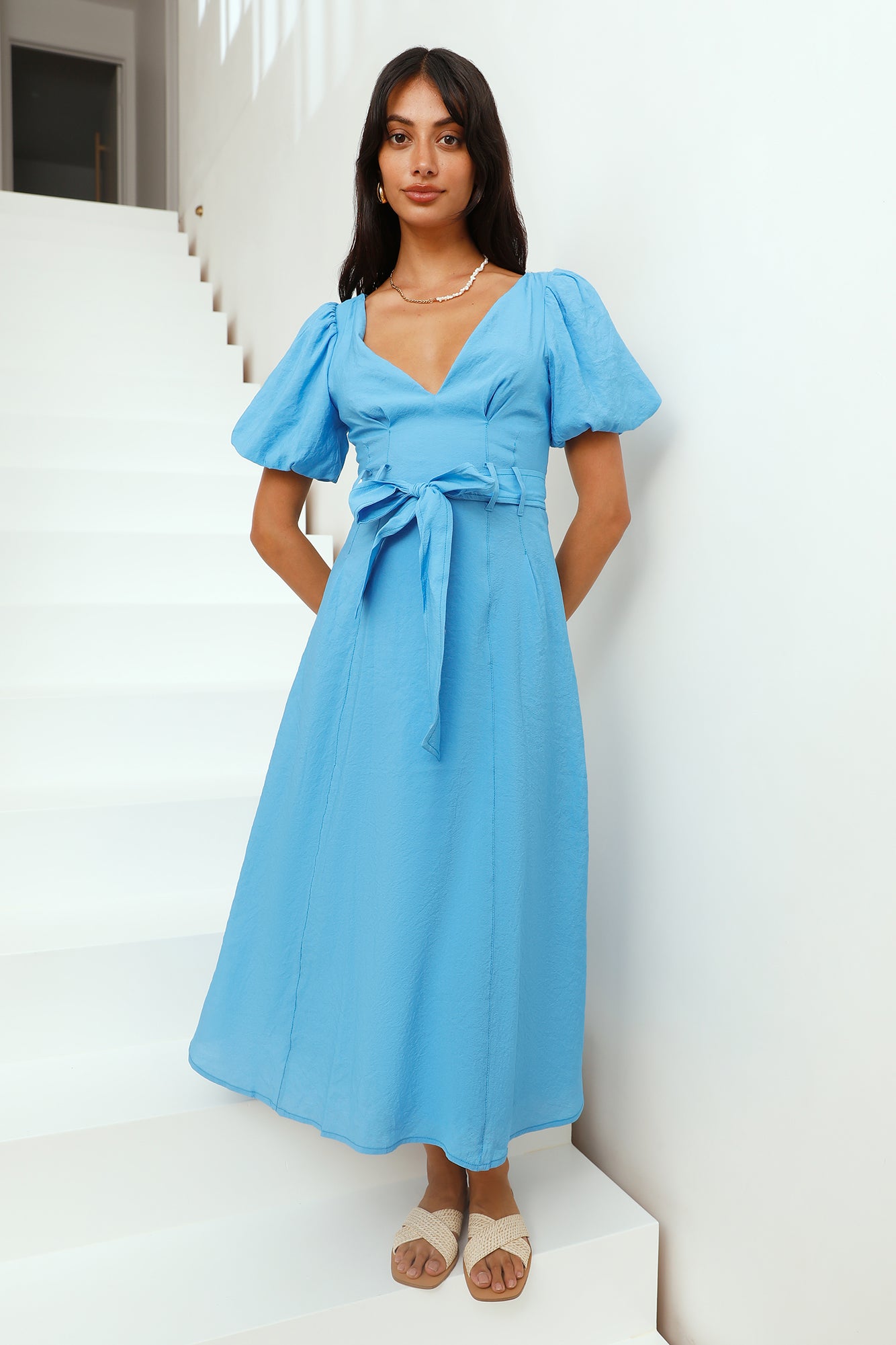 Days Far Away Midi Dress Blue-Seaa Fashion