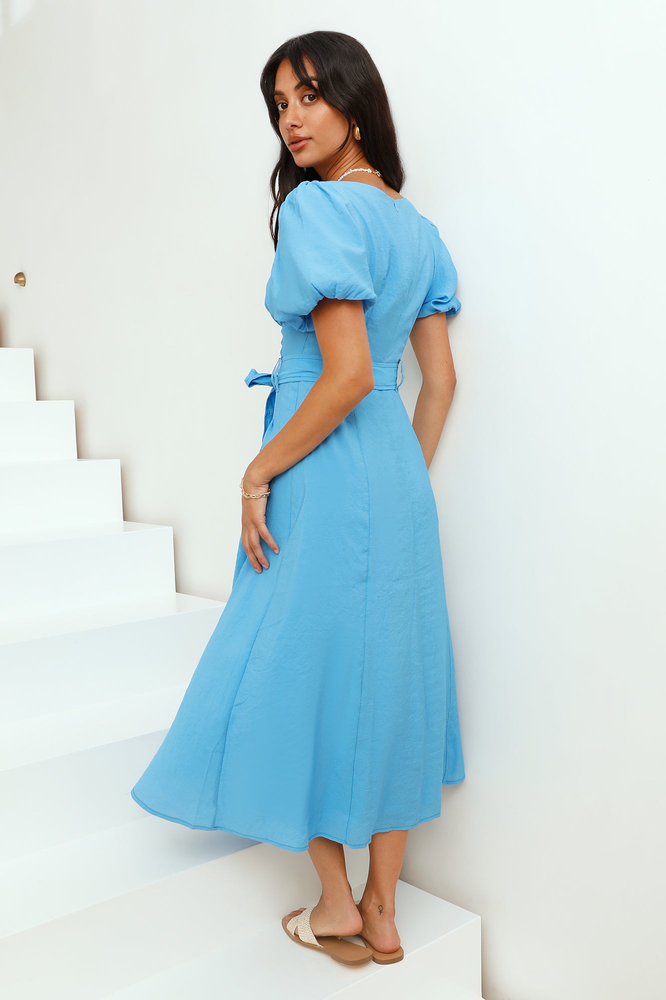 Days Far Away Midi Dress Blue-Seaa Fashion