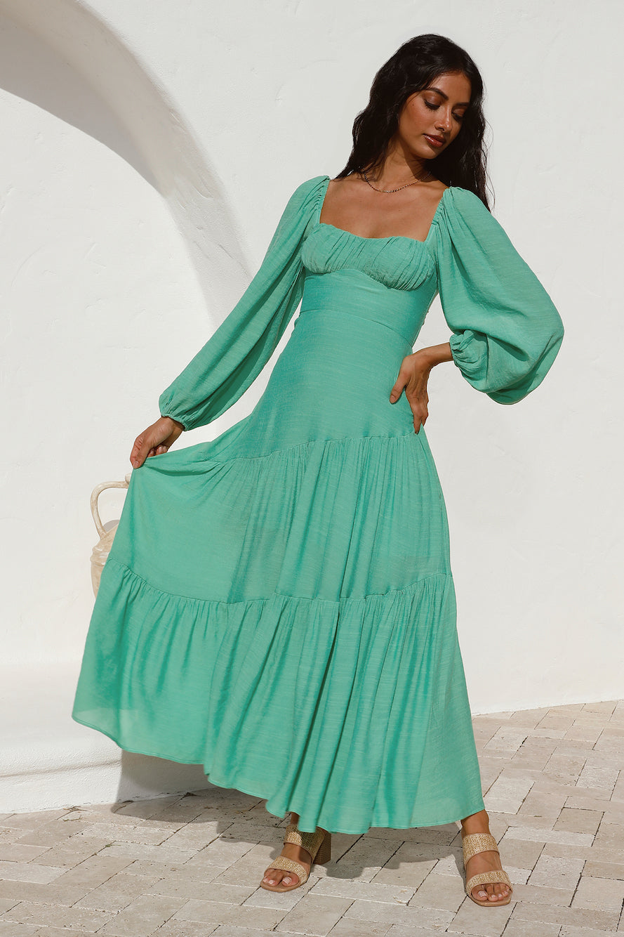 Like A Princess Maxi Dress Green-Seaa Fashion